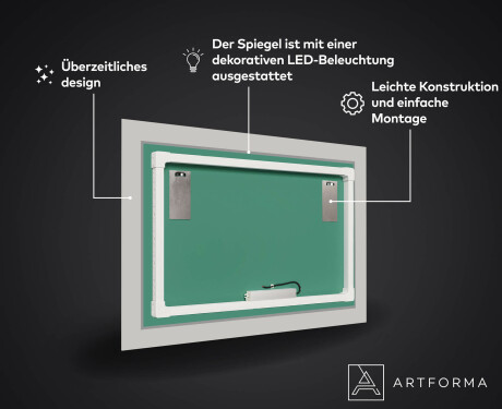 Hinterleuchteter dekorativer Spiegel für das Badezimmer - Goldy Palm #3